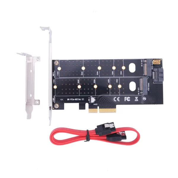 PCIe to M.2 NVMe SSD NGFF Riser Card 110mm M + B Key Dual Protocol Expansion Card